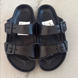 NWT, Birkenstock Arizona EVA Waterproof Black Two-Strap Sandals